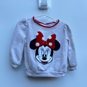 Gap X Disney Baby Minnie Mouse Cream Red Pullover Sweater Size 18-24 Months